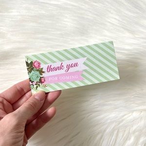 (💚4/$20) Favour Bag Toppers/ place cards